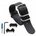 24mm Crazy Horse Oiled Leather One-Piece Military Watch Strap Metal Adapters for GGB100 Casio GShock GG-B100